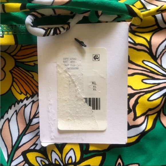 Gibson Latimer NWT Side Cinched Drawstring Green Yellow Tan White Floral Prt XL - Picture 8 of 10